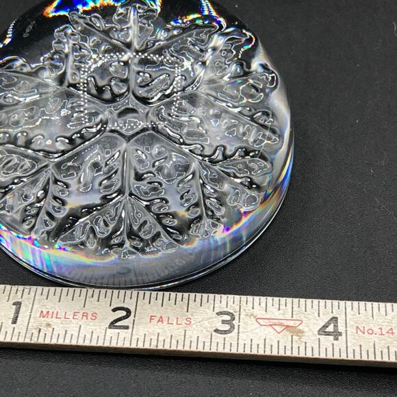 Cristal Snowflake Paperweight Crystal Dome Paperweight France 3 in - Picture 6 of 6